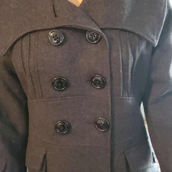 MISS SIXTY M60 Gray Envelope Collar Wool Pea-Coat‎ Medium - Picture 5 of 13